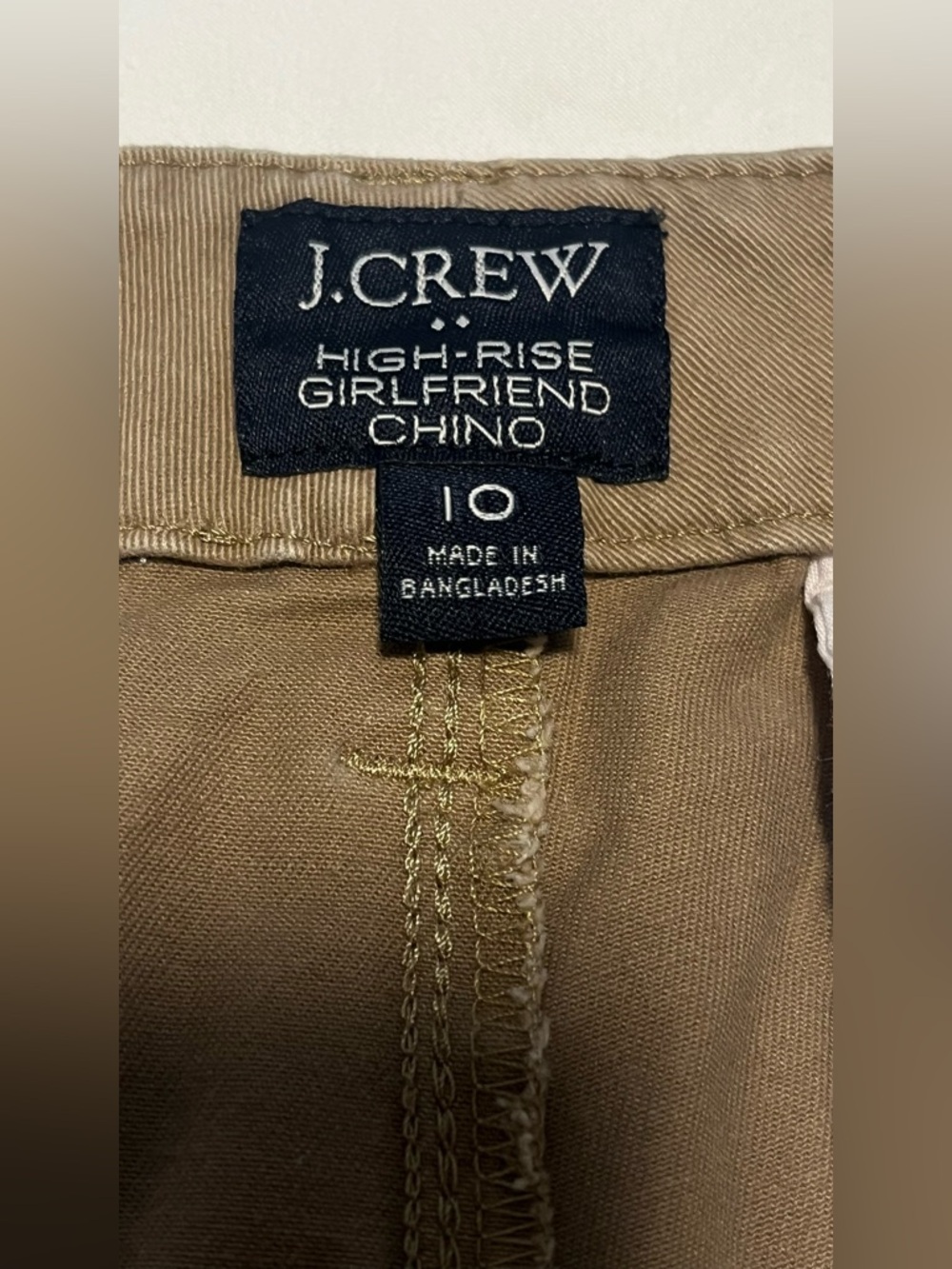 J. CREW Women’s Camel HIGH- RISE GIRLFRIEND CHINO Straight-Leg Pants Size 10 - Picture 6 of 16